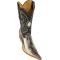 Los Altos Chocolate / Butter Genuine All-Over Ostrich Pointed Toe Cowboy Boots 1960549